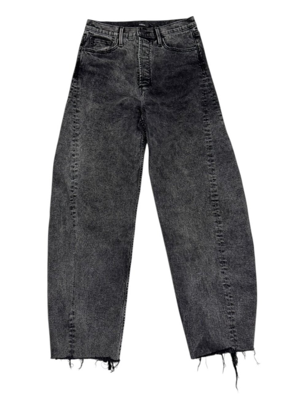 AQUA Luxury Designer BARREL JEANS Denim Grey Pants Womens 25